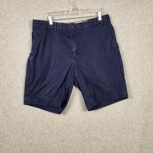 Polo Golf Ralph Lauren Shorts Mens 36 Navy Blue Stretch Twill Plaid Crest Casual